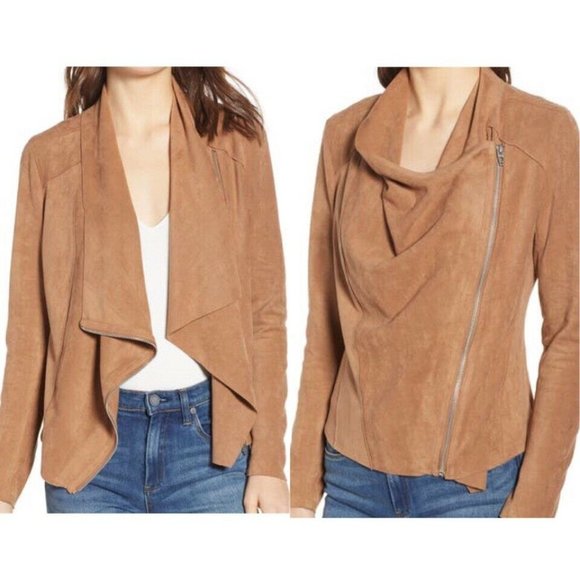 Blank NYC Jackets & Blazers - BLANKNYC Front Drape Faux Suede Jacket Moto XS